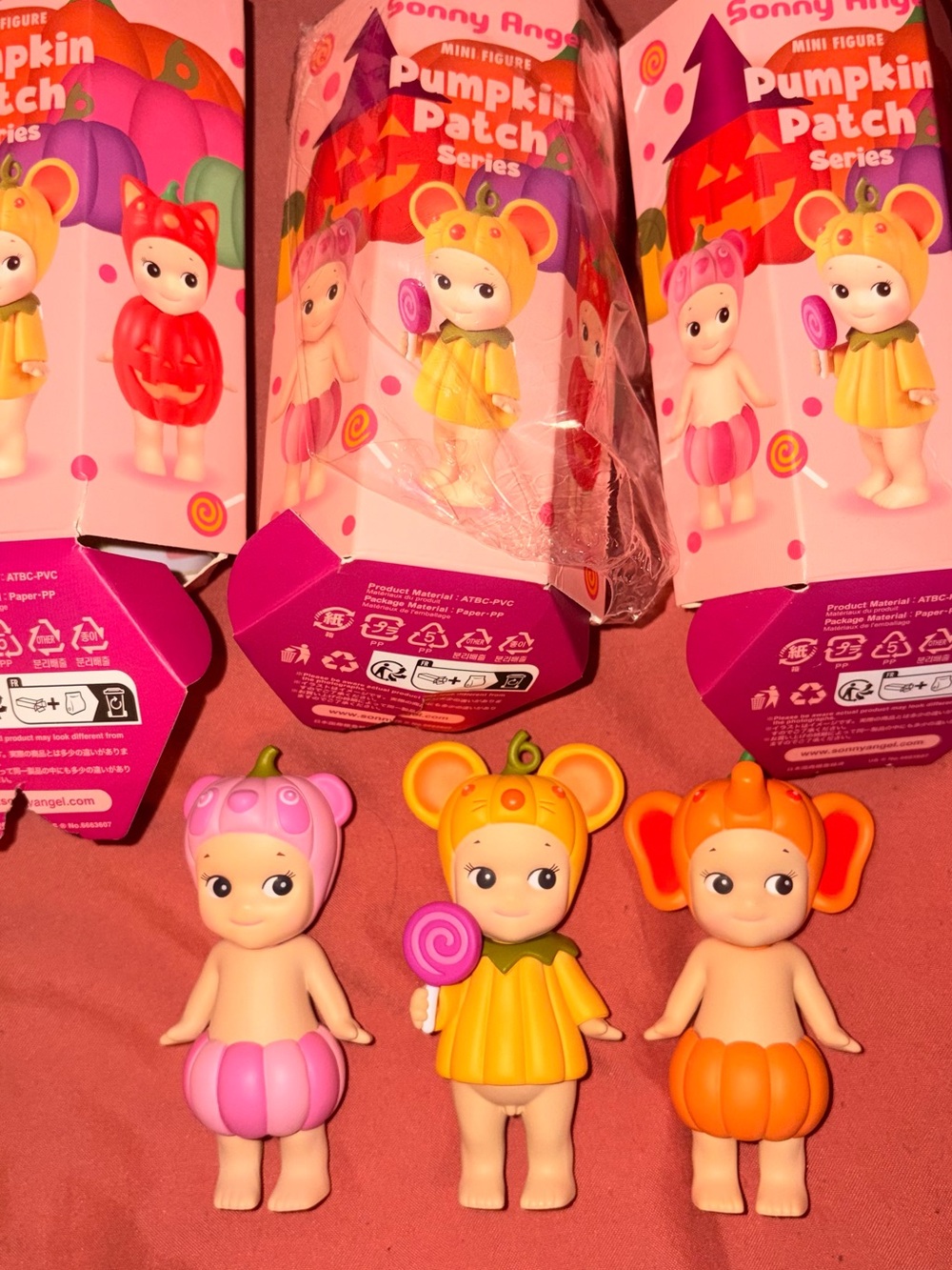 Sonny Angel Pumpkin Patch Mini Figure Set Panda, Mouse, Elephant